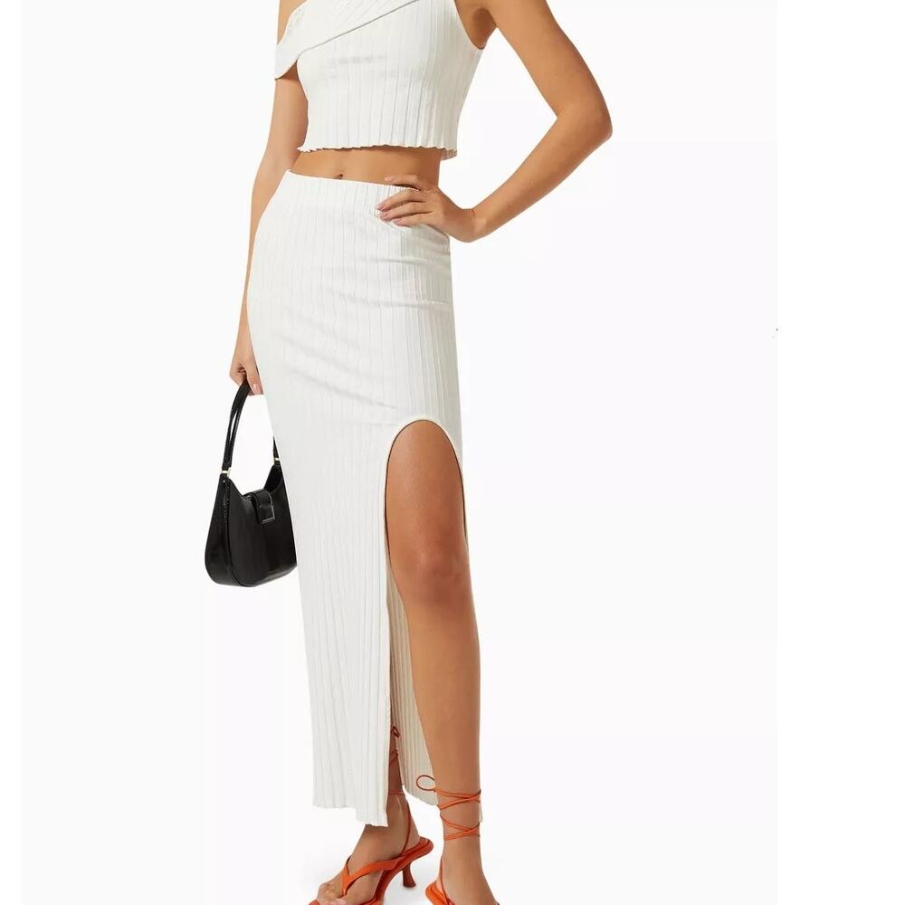 Simon Miller Macu Midi Skirt in Ribbed Mirco Modal Made in USA